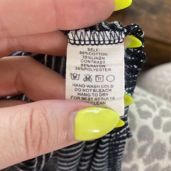 Womens Small Longsleeve Black Mystree T-shirt Stripe - Picture 3 of 7